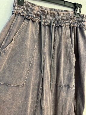 BOHEMIAN ACID WASH 100 percent cotton wide leg stylish sweatpants